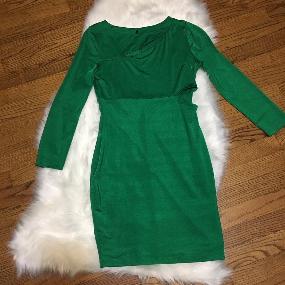 Emerald  bodycone long  sleeve mini dress